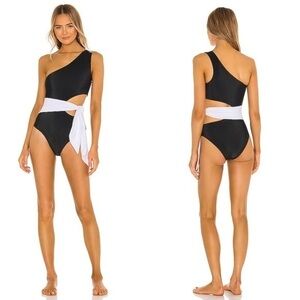Beach Riot Carlie One Piece in Black & White